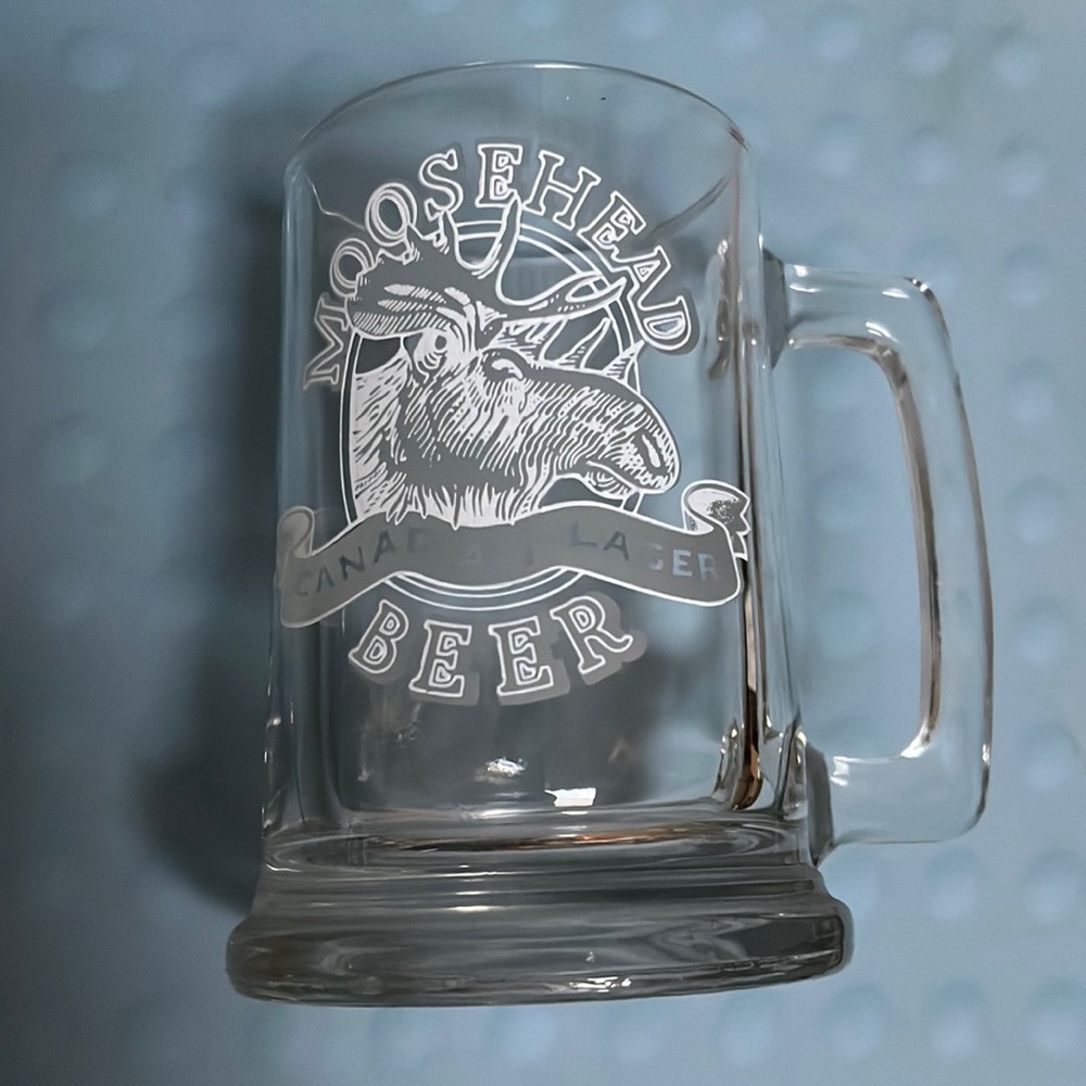 Moosehead Beer Canadian Lager Glass Beer Stein Mug 12 oz